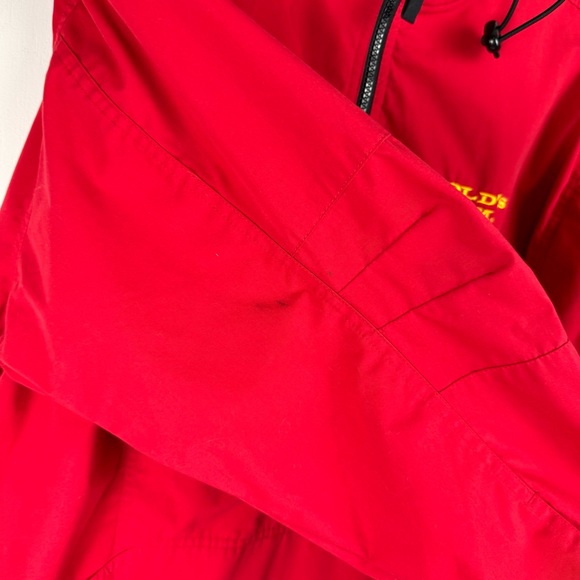 Vtg 90s Gold’s Gym Mens Windbreaker Jacket Red Sz Medium Anorak 1/4 Zip Hooded - Picture 14 of 16